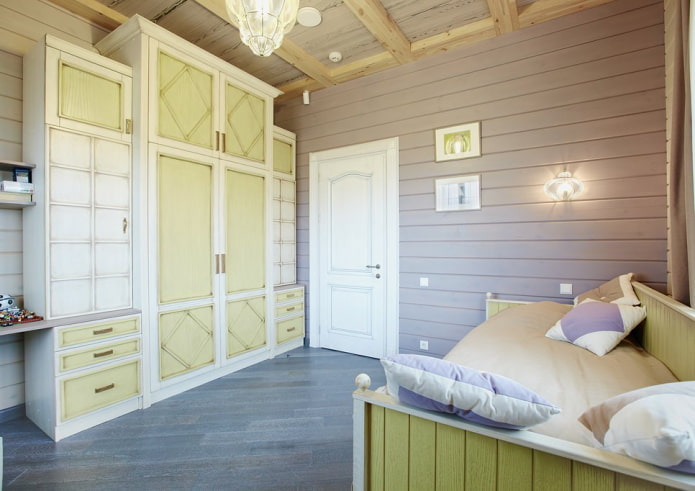 design of a nursery in the interior of a log house design of a nursery in the interior of a log house