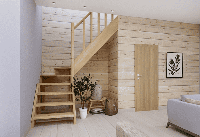 forms of flights of stairs in the interior of the house