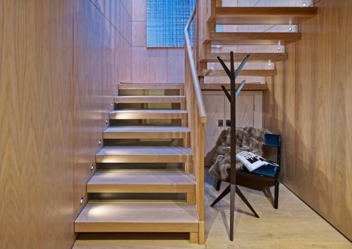 lighting stairs in the interior of a private house
