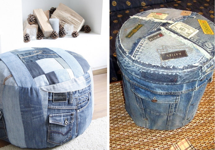 denim pouf denim pouf