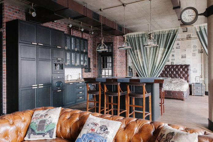 zoning curtains in the kitchen