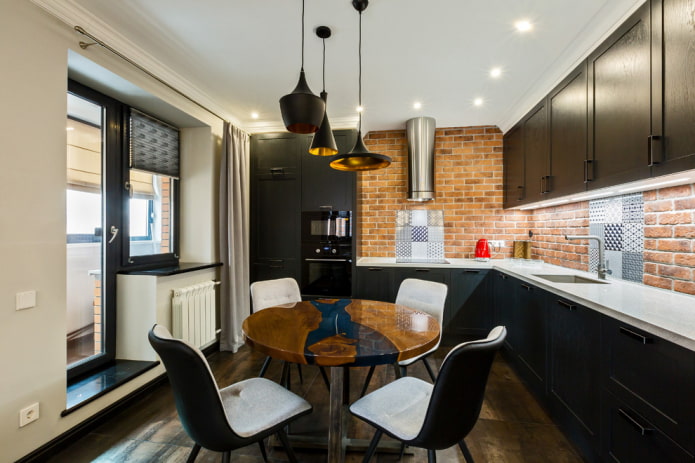 table-river in the kitchen