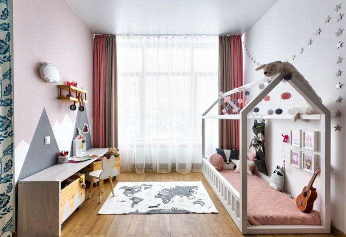 furnishings in the interior of the nursery in the nordic style