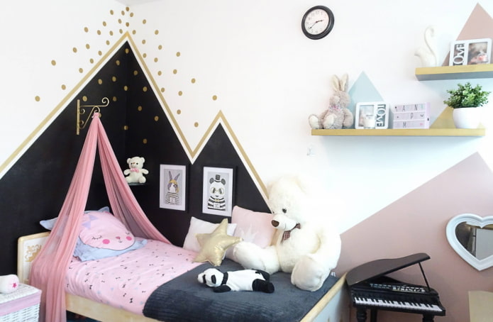 decorative design of the nursery in the nordic style