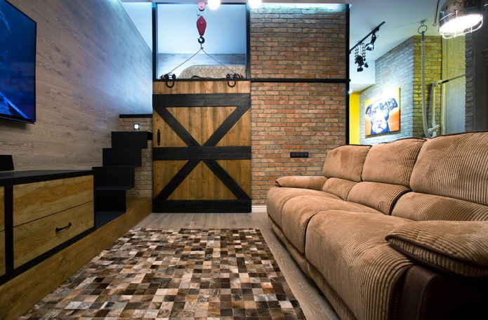 Sliding door and brickwork Sliding door and brickwork