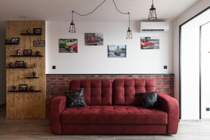 decor in the interior of the living room in an urban style decor in the interior of the living room in an urban style