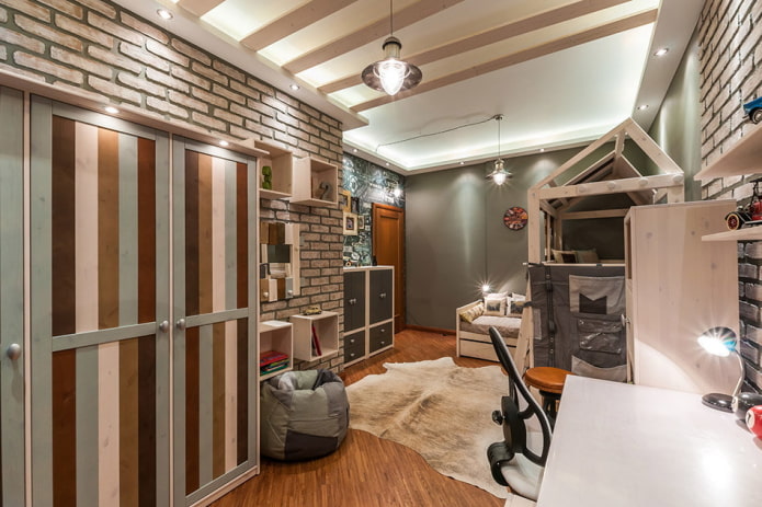 lighting design in the interior of a nursery in an urban style