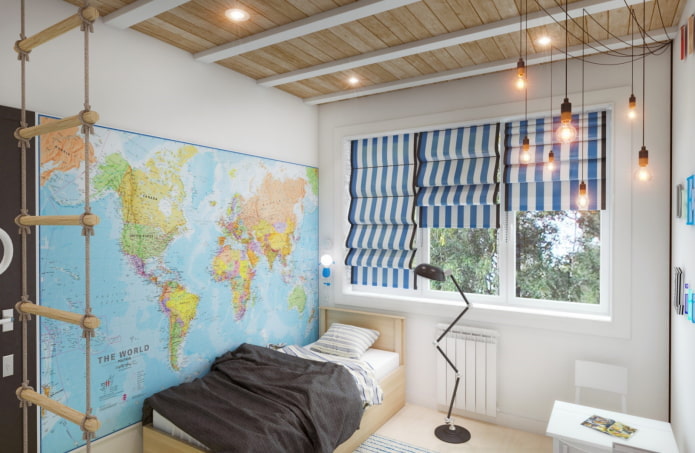 lighting design in the interior of a nursery in an urban style