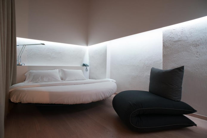 furniture in the interior of the bedroom in high-tech style