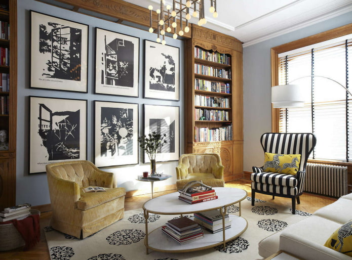 decor in the interior in eclectic style