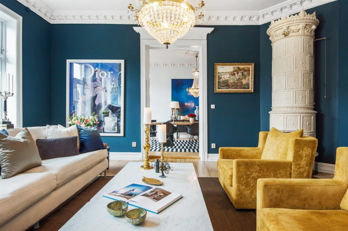 lighting in the interior in eclectic style