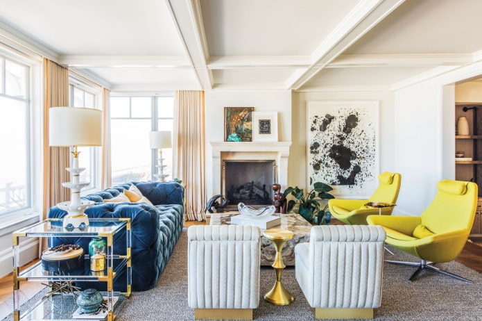 furnishings in the interior in eclectic style