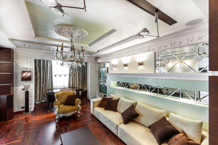 living room interior in eclectic style