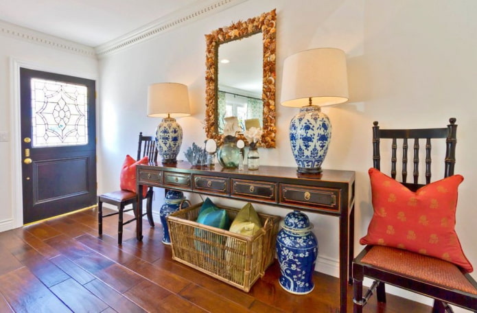 hallway design in eclectic style