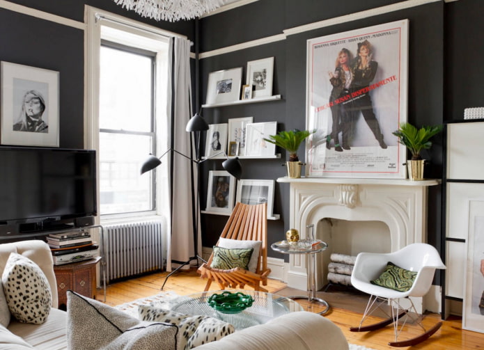 decor in the interior in eclectic style