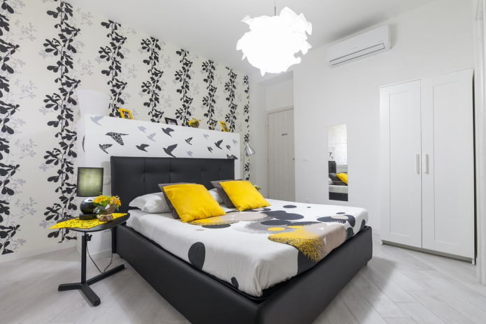 bedroom interior design in black and white