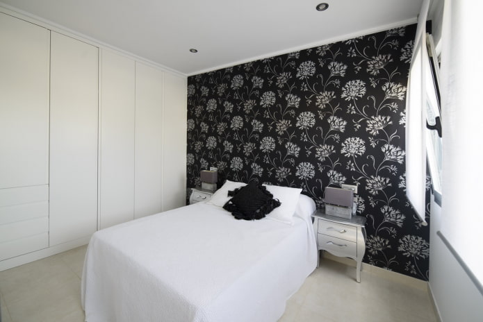 bedroom interior design in black and white