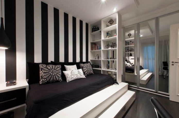 bedroom interior design in black and white