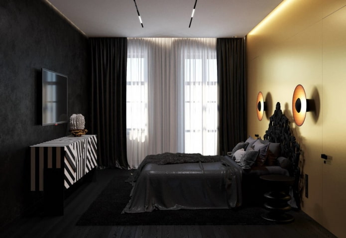 finishing the bedroom in black finishing the bedroom in black