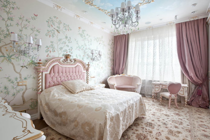 pink bedroom in classic style pink bedroom in classic style