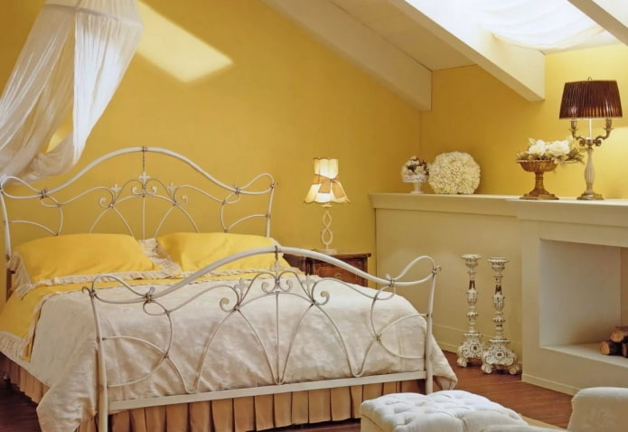 bedroom in yellow tones in the style of Provence bedroom in yellow tones in the style of Provence