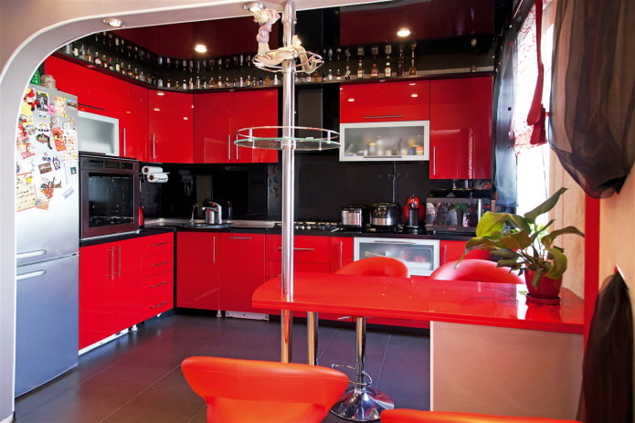 Bright glossy kitchen