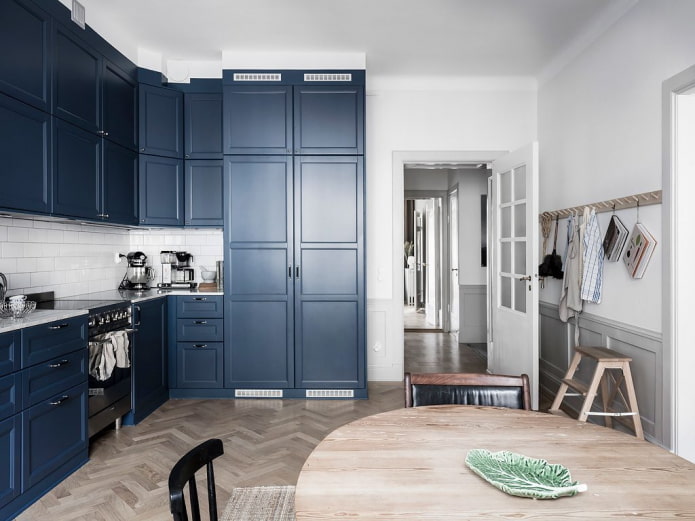 kitchen in blue tones in Scandinavian style kitchen in blue tones in Scandinavian style
