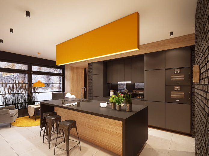set in the interior of the kitchen in modern style set in the interior of the kitchen in modern style