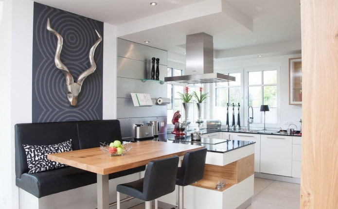 design of the dining group in the kitchen in modern style design of the dining group in the kitchen in modern style