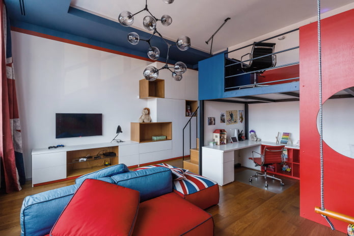 Red and blue recreation area