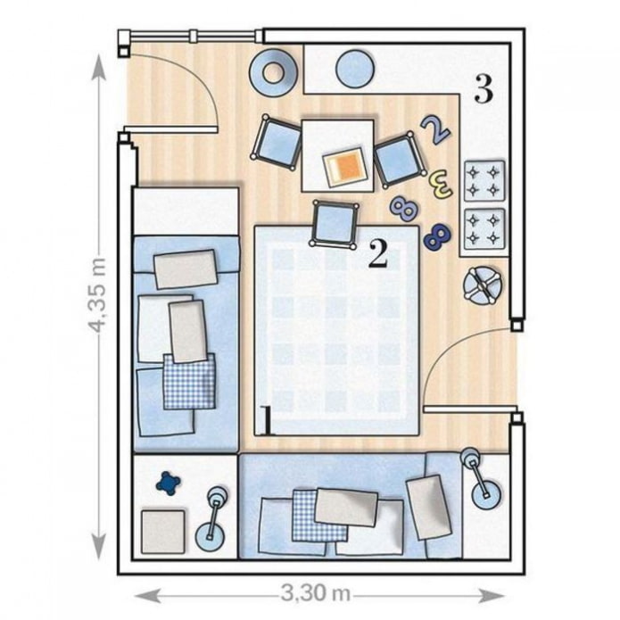 nursery layout for 2 children
