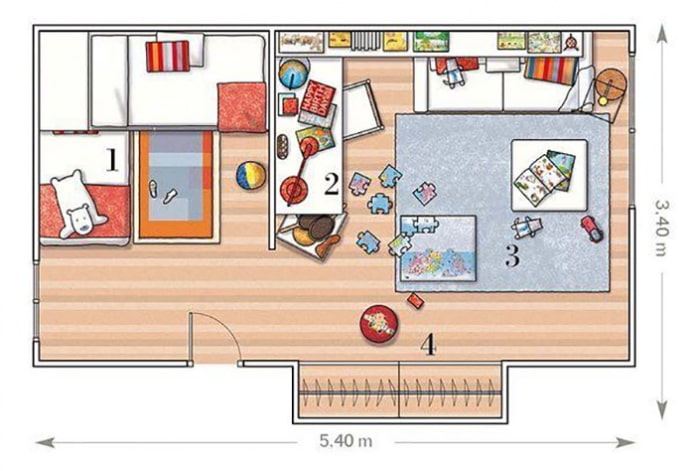 nursery layout for 2 children