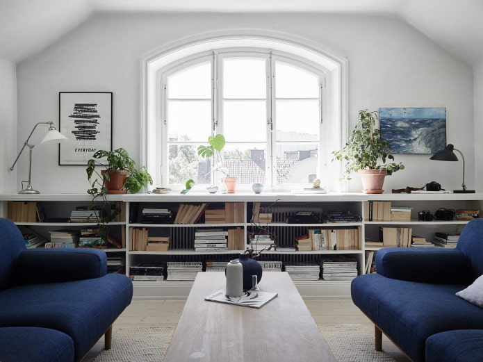 Books under the windowsill