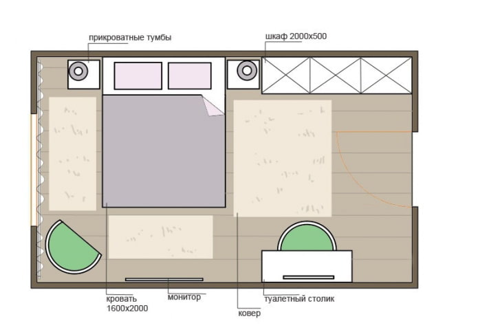bedroom layout 17 sq. m. bedroom layout 17 sq. m.