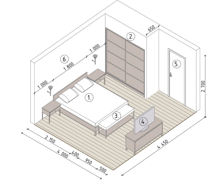 bedroom layout 17 sq. m. bedroom layout 17 sq. m.