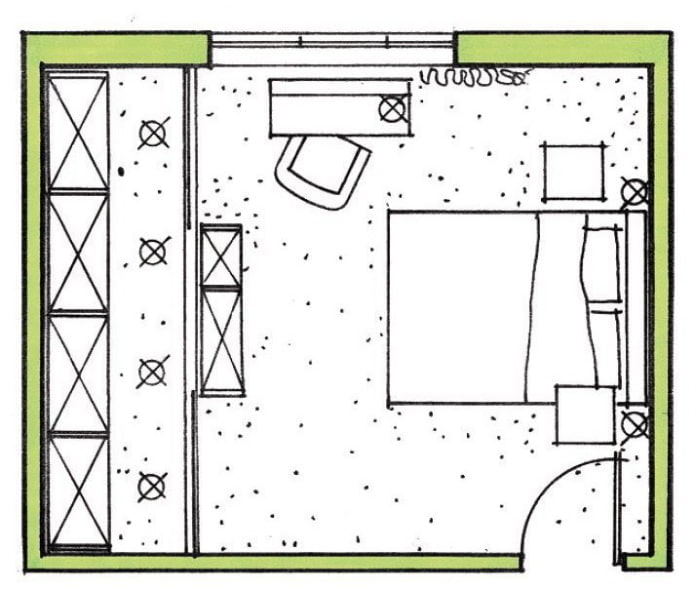 bedroom layout 17 sq. m. bedroom layout 17 sq. m.
