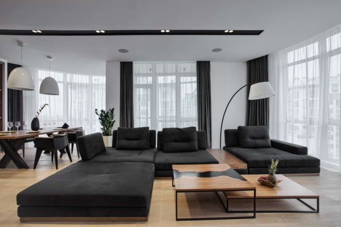 combination of colors in the living room in black and white combination of colors in the living room in black and white