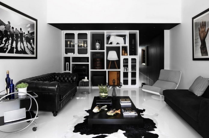 living room interior in black and white living room interior in black and white
