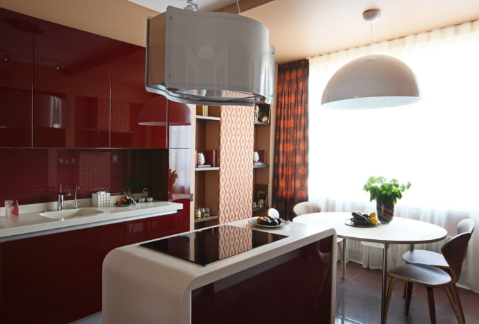 island in the interior of a small kitchen