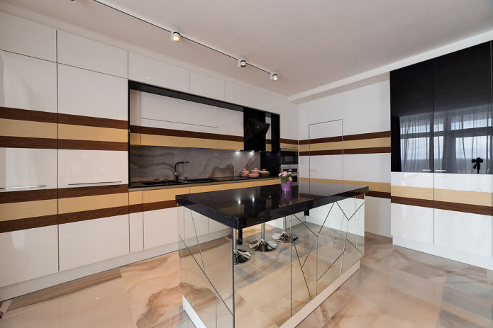 island with straight kitchen unit