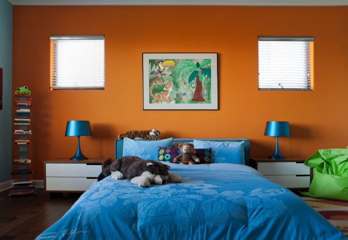 blue-orange interior of a children's room blue-orange interior of a children's room