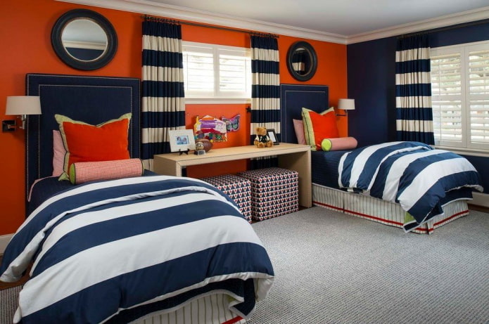 blue-orange interior of a children's room blue-orange interior of a children's room