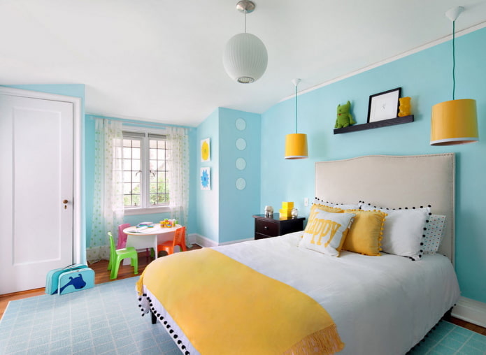 yellow-blue interior of a children's room yellow-blue interior of a children's room