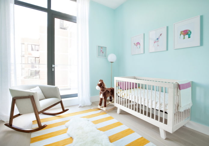 interior design of the nursery in blue tones interior design of the nursery in blue tones