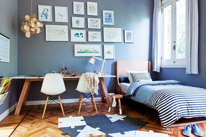 interior design of the nursery in blue tones interior design of the nursery in blue tones