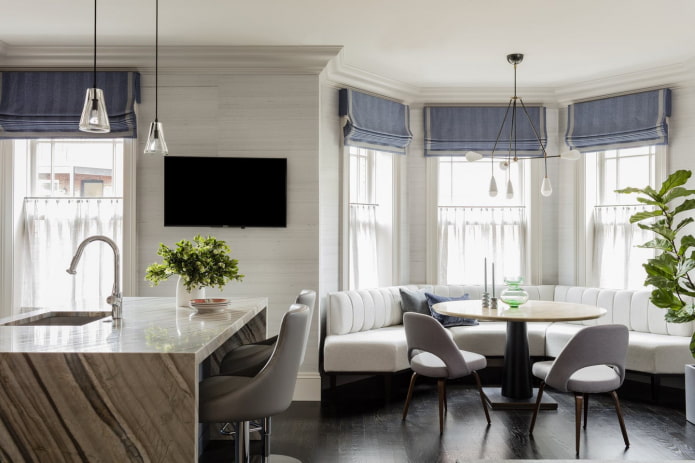 interior design of the kitchen-dining room