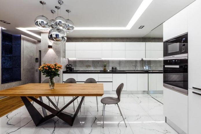 interior design of the kitchen-dining room
