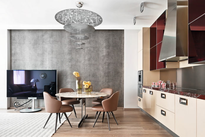 interior design of the kitchen-dining room