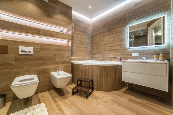interior of a spacious bathroom with a corner acrylic bowl interior of a spacious bathroom with a corner acrylic bowl