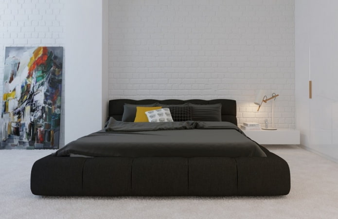 white walls in the interior of the bedroom